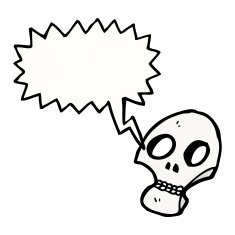 shrieking skull cartoon N12