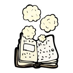 dusty old book cartoon N8