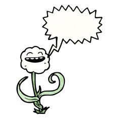 cartoon flower with speech bubble N94
