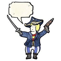 friendly pirate with speech bubble cartoon N5