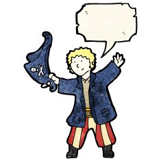 friendly pirate with speech bubble cartoon N6