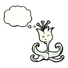 cartoon flower with thought bubble N64