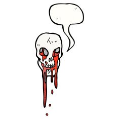 skull with speech bubble cartoon N3