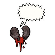 black broken heart cartoon N2