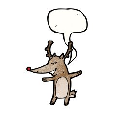 reindeer with speech bubble cartoon N3