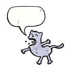 cartoon cat with speech bubble N135