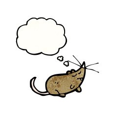 cartoon mouse with thought bubble N31
