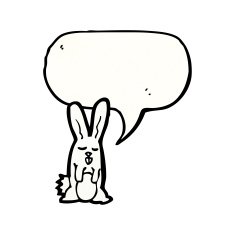 cartoon white rabbit N23