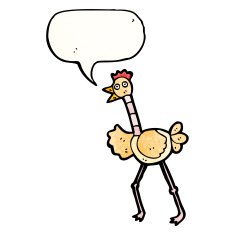 funny bird with speech bubble cartoon N5