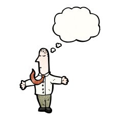 businessman with thought bubble cartoon N2