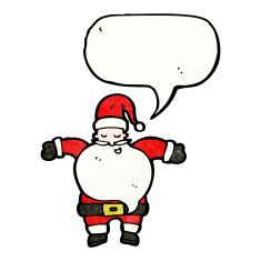 cartoon santa claus with speech bubble N241