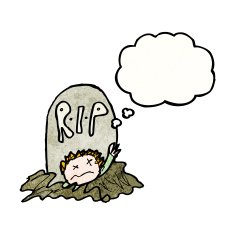 Cartoon Zombie Rising From Grave N37