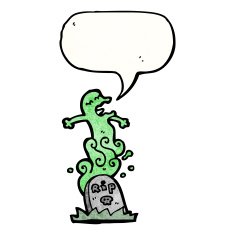 spooky ghost rising from grave N5