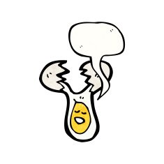 cartoon egg with speech bubble N2
