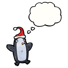 Cartoon Penguin With Thought Bubble N42