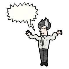 cartoon vampire with speech bubble N153