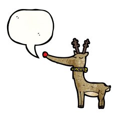 cartoon reindeer with speech bubble N9