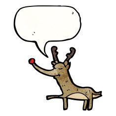 cartoon reindeer with speech bubble N10