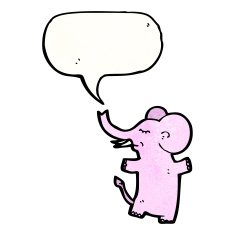 cartoon pink elephant trumpeting N8