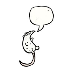 cartoon white mouse with speech bubble N24