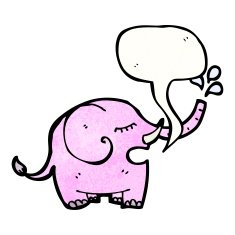 cartoon pink elephant N44
