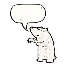 cartoon polar bear with speech bubble N66