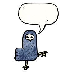 halloween crow with speech bubble N2