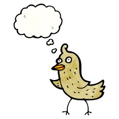 bird with thought bubble cartoon N10