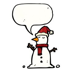 snowman with speech bubble N9