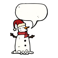 snowman with speech bubble N10