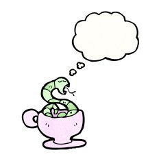 snake in coffee cup cartoon N2