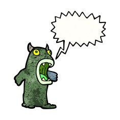 frightened monster cartoon N2