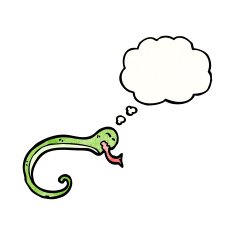 snake with thought bubble cartoon N5