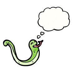 snake with thought bubble cartoon N6