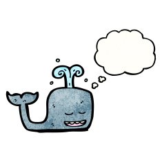 cartoon whale with thought bubble N55