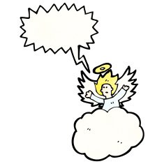 angel on cloud with speech bubble N3