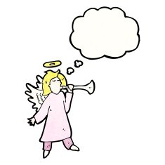 angel with thougth bubble cartoon N5