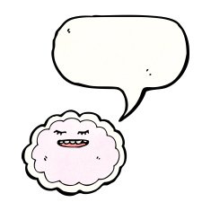 cartoon cloud with speech bubble N64
