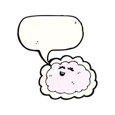 cartoon cloud with speech bubble N65