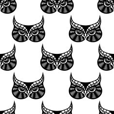 Owl bird seamless pattern