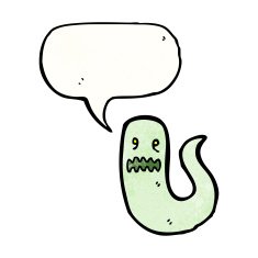 ghost with speech bubble cartoon N10