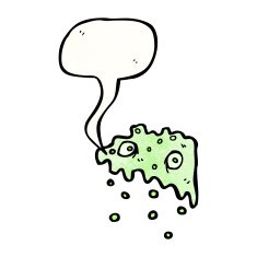 cartoon slime monster with speech bubble N2