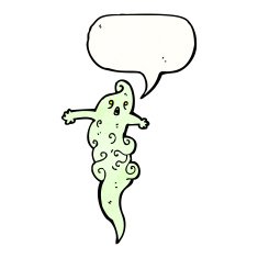 ghost with speech bubble cartoon N13