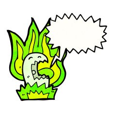 ghost with speech bubble cartoon N14