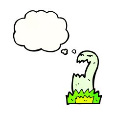 ghost with thought bubble cartoon N25