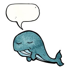 whale with speech bubble cartoon N3