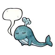 whale with speech bubble cartoon N4