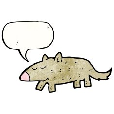 cartoon little dog with speech bubble N38