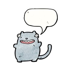 cartoon cat with speech bubble N140