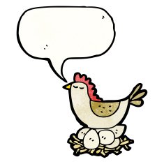 cartoon chicken roosting on eggs N2